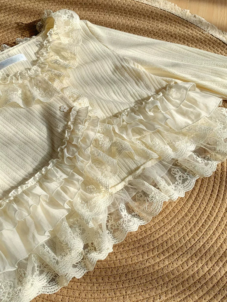 Bloom Period - Elegant Lolita Bolero, Layered Lace Ruffles - Image 13