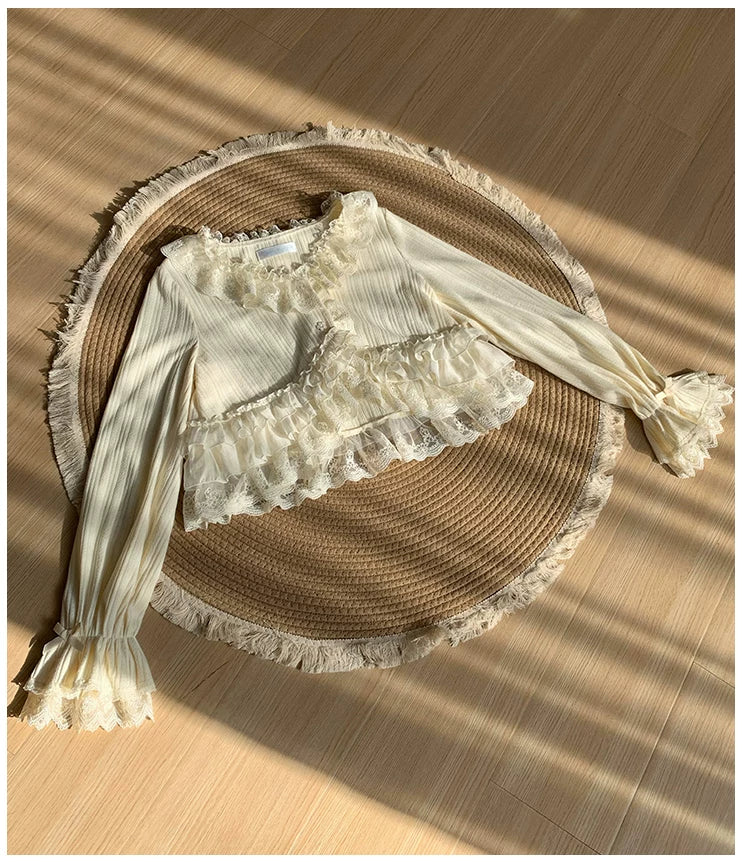 Bloom Period - Elegant Lolita Bolero, Layered Lace Ruffles - Image 15