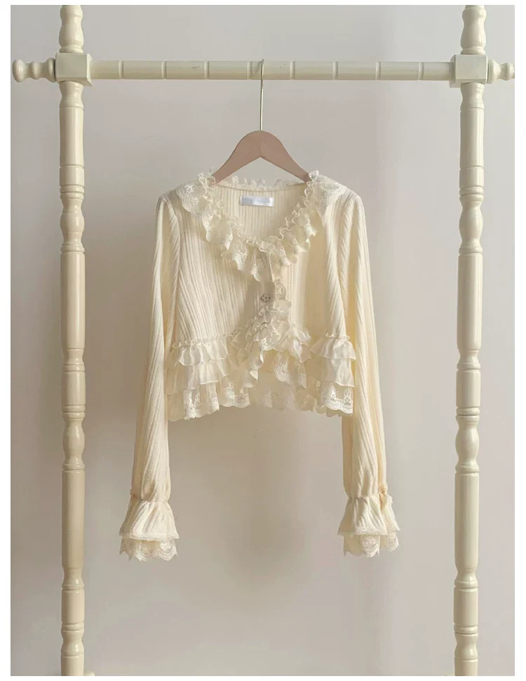 Bloom Period - Elegant Lolita Bolero, Layered Lace Ruffles - Image 21