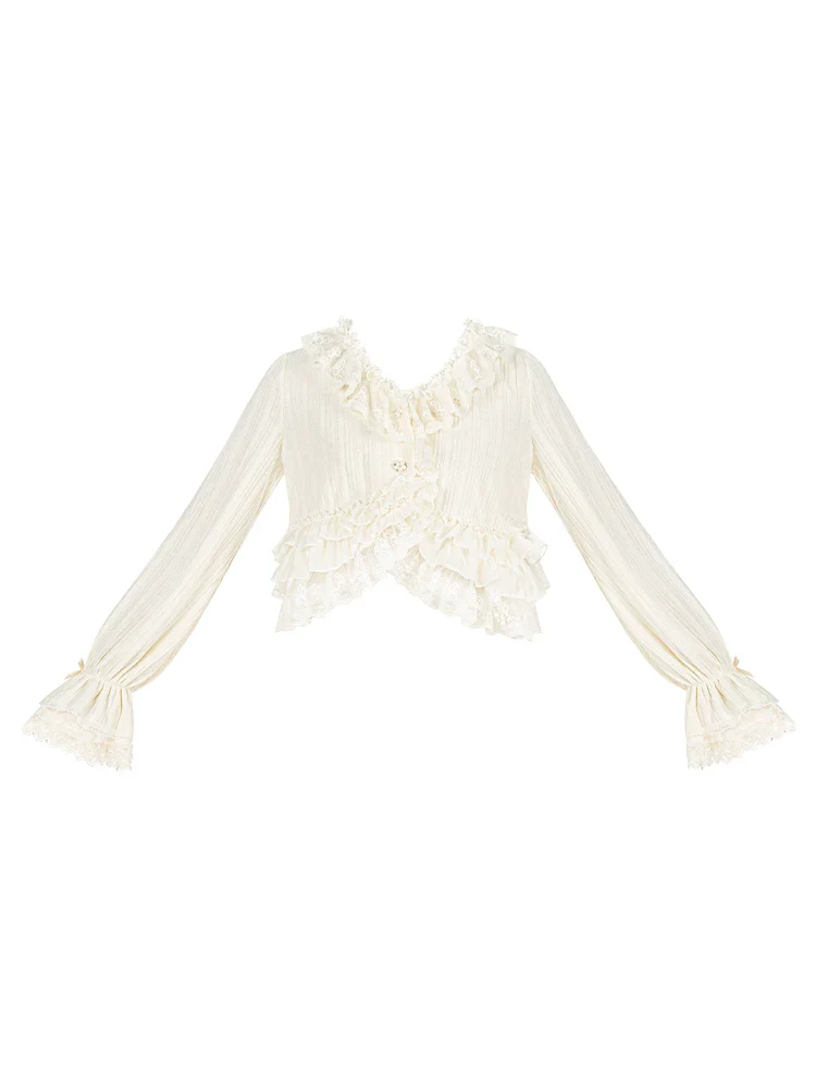 Bloom Period - Elegant Lolita Bolero, Layered Lace Ruffles - Image 22