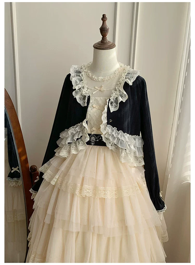 Bloom Period - Elegant Lolita Bolero, Layered Lace Ruffles - Image 3