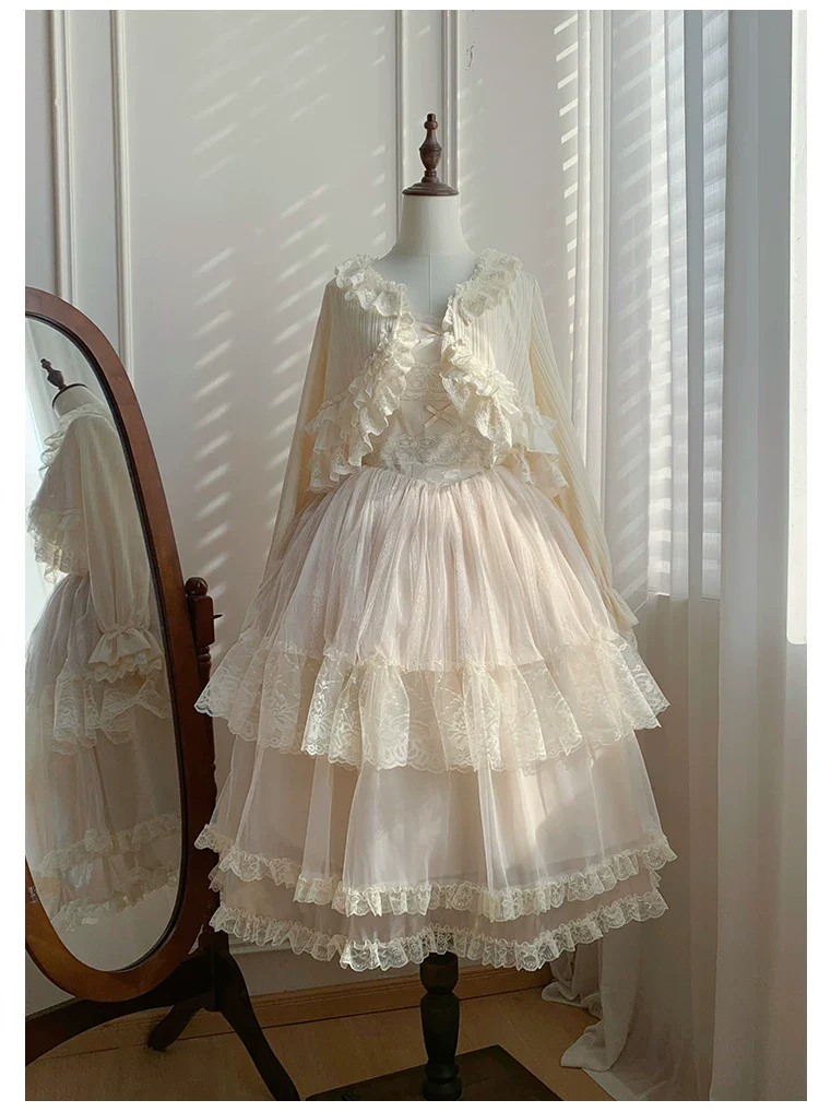 Bloom Period - Elegant Lolita Bolero, Layered Lace Ruffles - Image 4