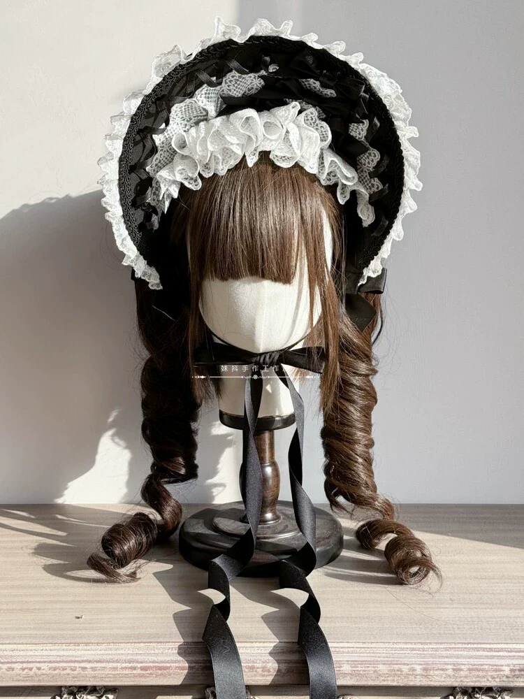 Elegant Lolita Bonnet Velvet Lolita Hat - Image 3