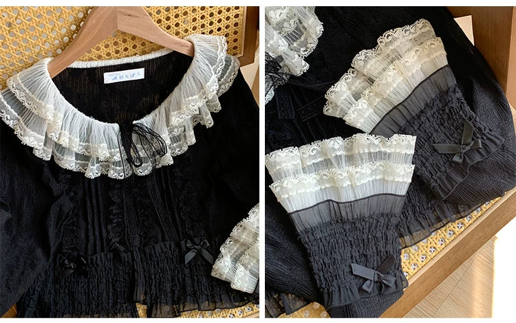 Morning Dew - Elegant Lolita Cardigan, Ruffle & Butterfly Pattern - Image 10