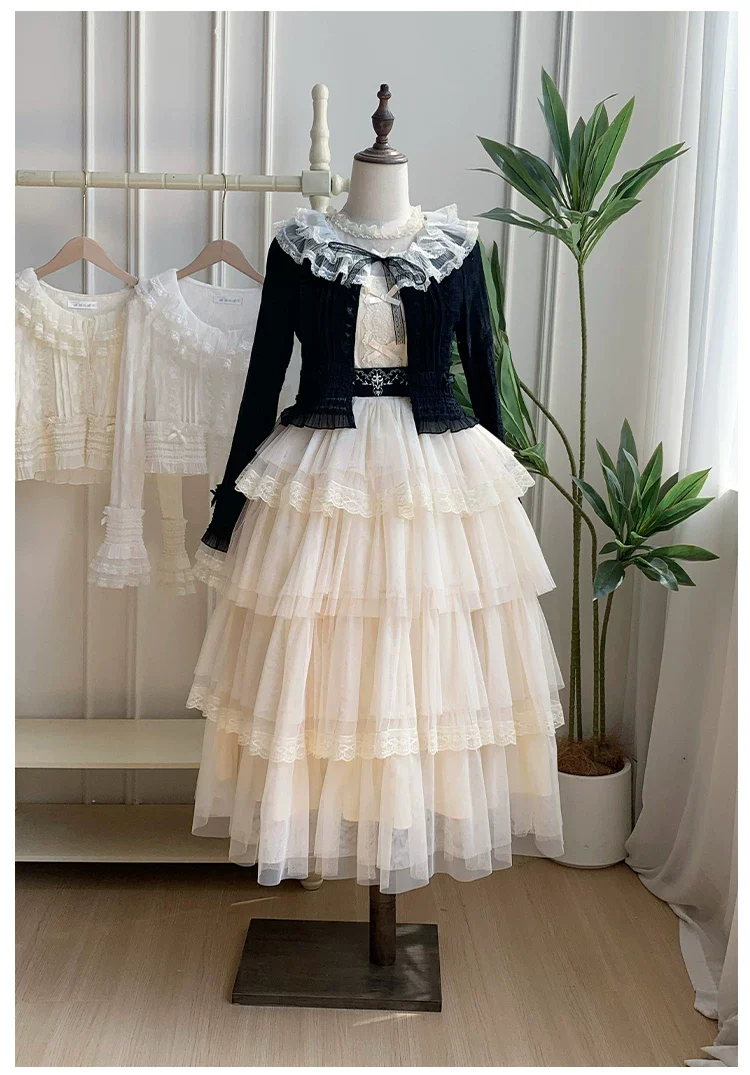 Morning Dew - Elegant Lolita Cardigan, Ruffle & Butterfly Pattern - Image 17