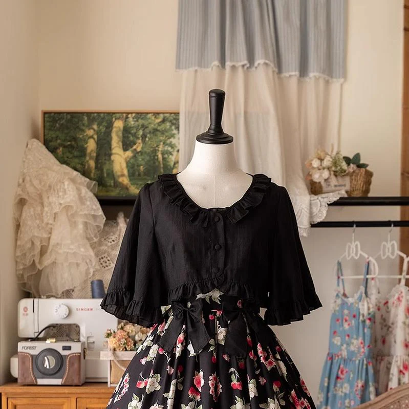 Summer Berry Picture Book - Elegant Lolita Thin Cardigan Ruffled Sleeve Innerwear Solid Color - Image 15