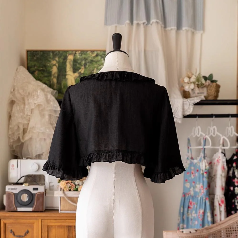 Summer Berry Picture Book - Elegant Lolita Thin Cardigan Ruffled Sleeve Innerwear Solid Color - Image 16