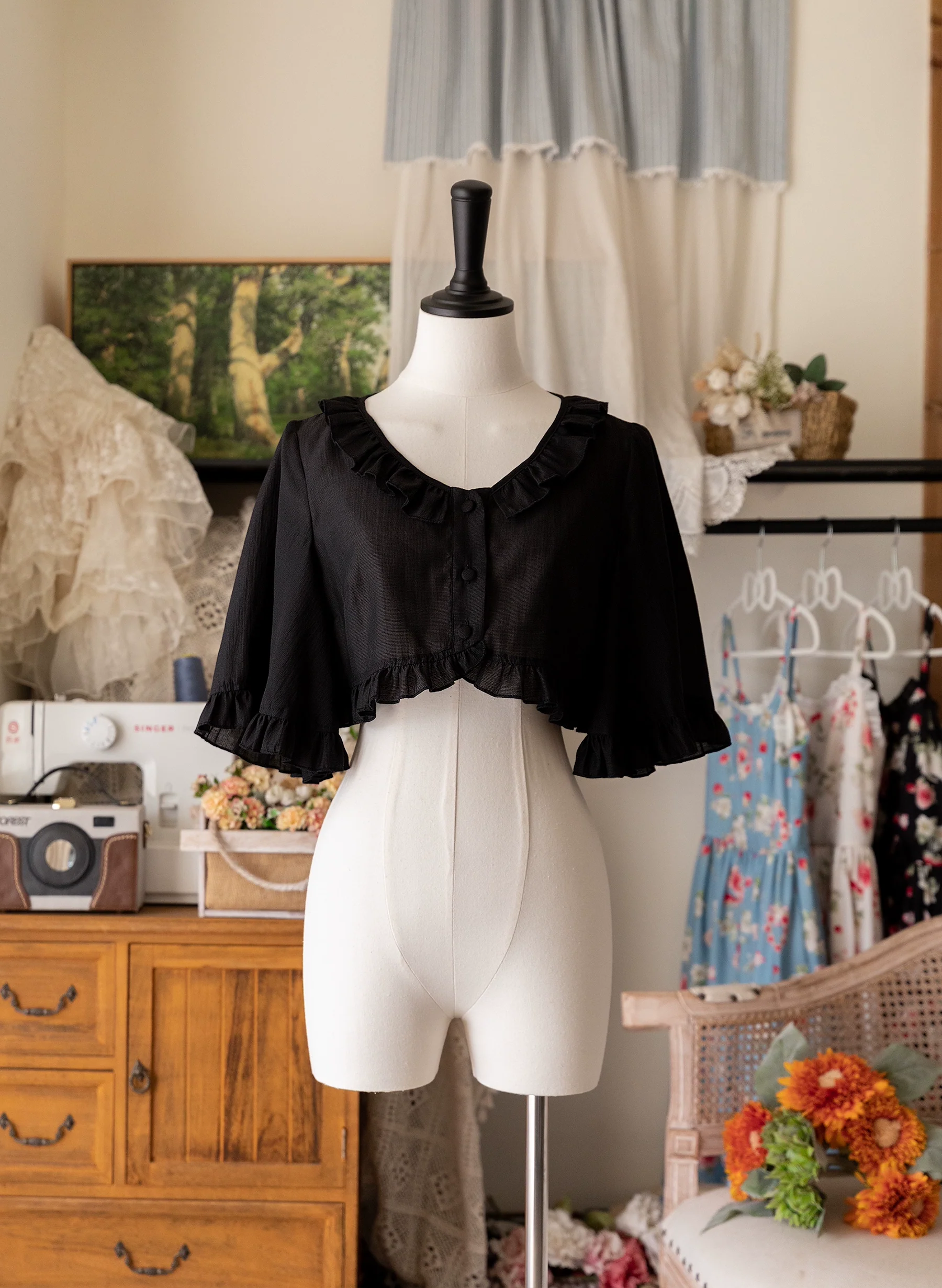 Summer Berry Picture Book - Elegant Lolita Thin Cardigan Ruffled Sleeve Innerwear Solid Color - Image 17