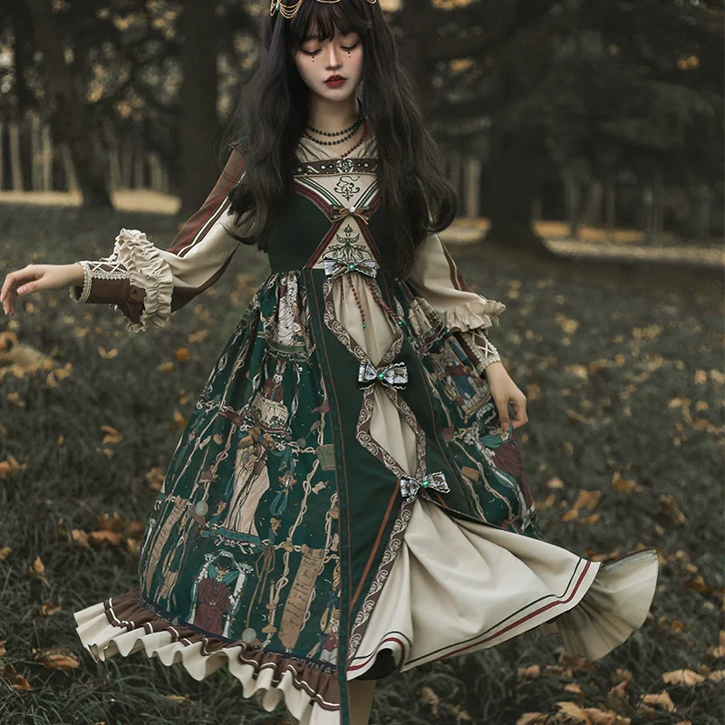 Tarot - Elegant Lolita Dress Classicl Court Style Lolita OP Salopette - Image 11