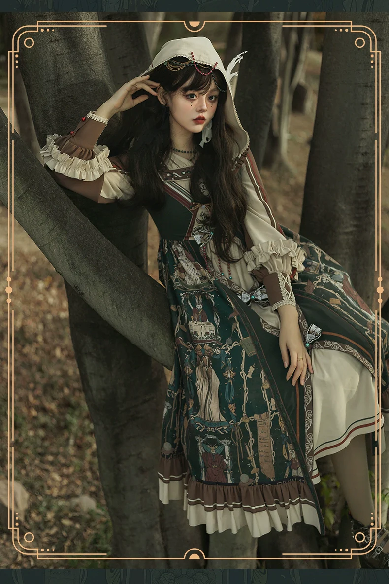 Tarot - Elegant Lolita Dress Classicl Court Style Lolita OP Salopette - Image 12