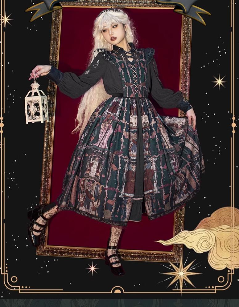 Tarot - Elegant Lolita Dress Classicl Court Style Lolita OP Salopette - Image 18