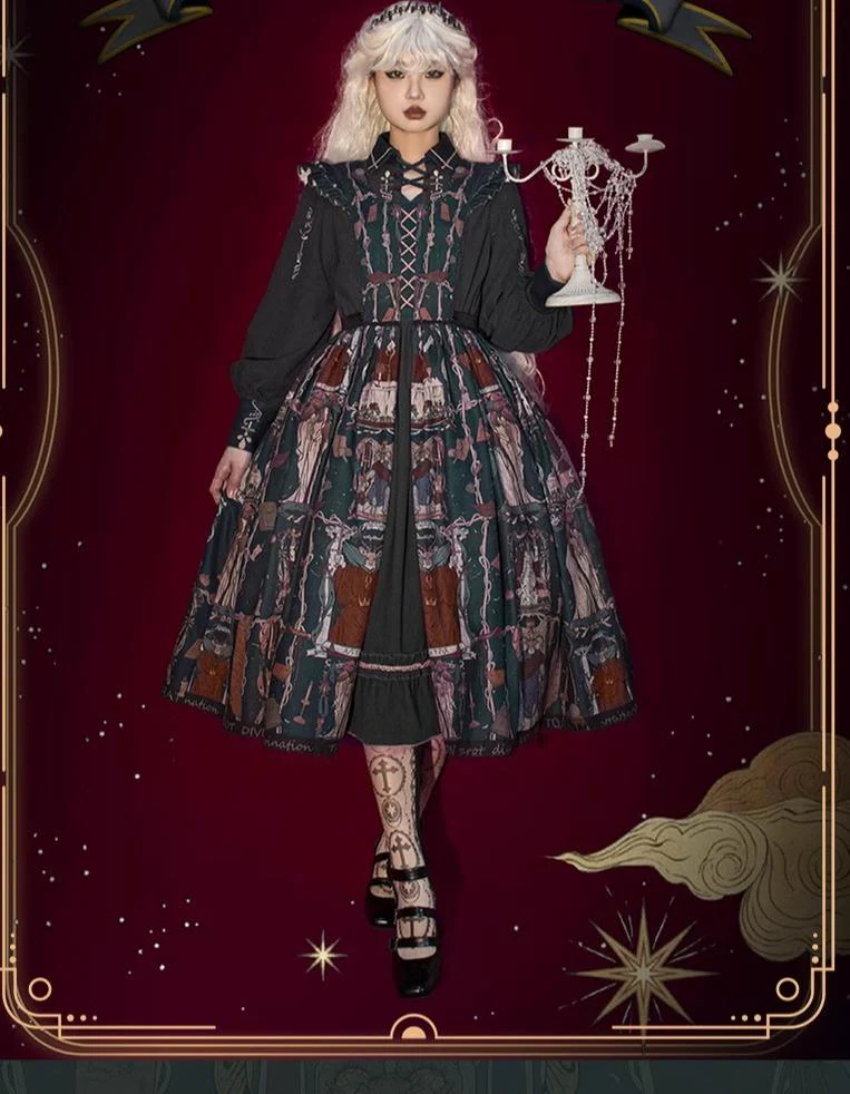 Tarot - Elegant Lolita Dress Classicl Court Style Lolita OP Salopette - Image 20