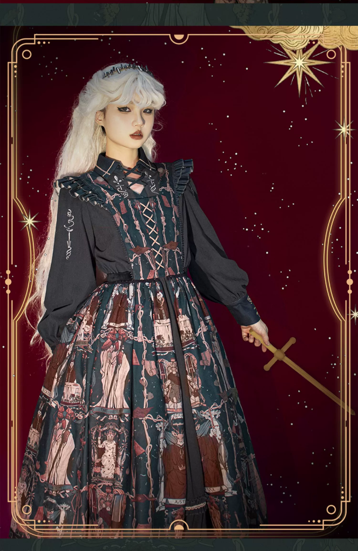 Tarot - Elegant Lolita Dress Classicl Court Style Lolita OP Salopette - Image 21