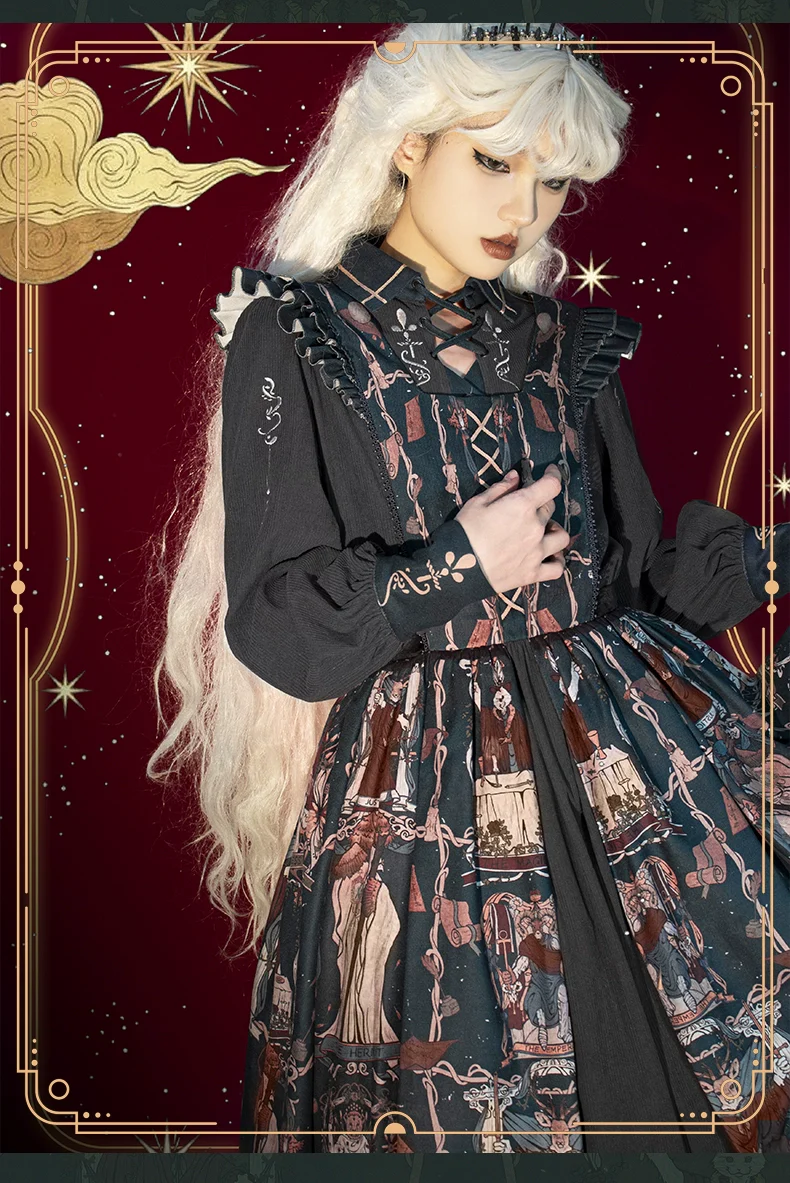 Tarot - Elegant Lolita Dress Classicl Court Style Lolita OP Salopette - Image 22