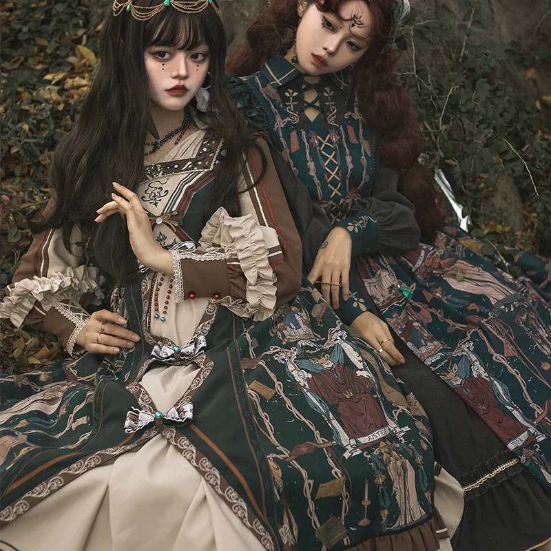 Tarot - Elegant Lolita Dress Classicl Court Style Lolita OP Salopette - Image 4