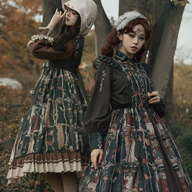 Tarot - Elegant Lolita Dress Classicl Court Style Lolita OP Salopette - Image 5