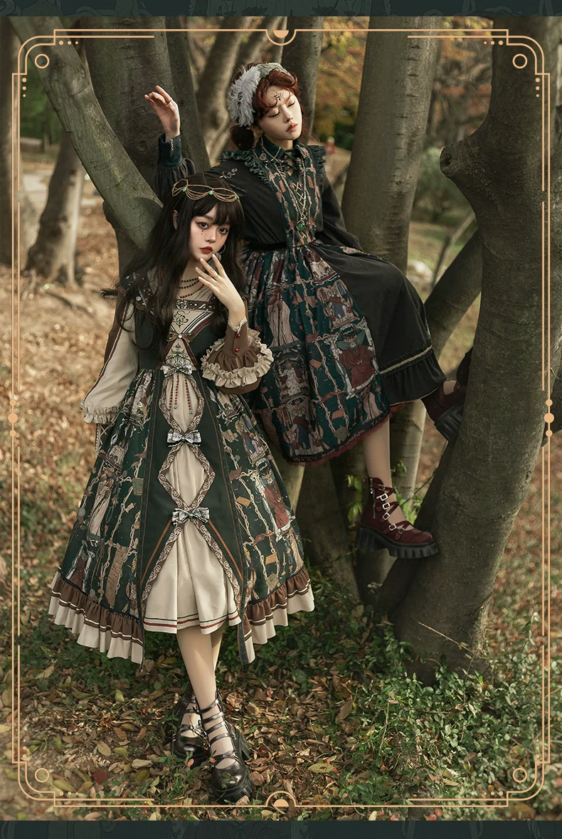 Tarot - Elegant Lolita Dress Classicl Court Style Lolita OP Salopette - Image 7