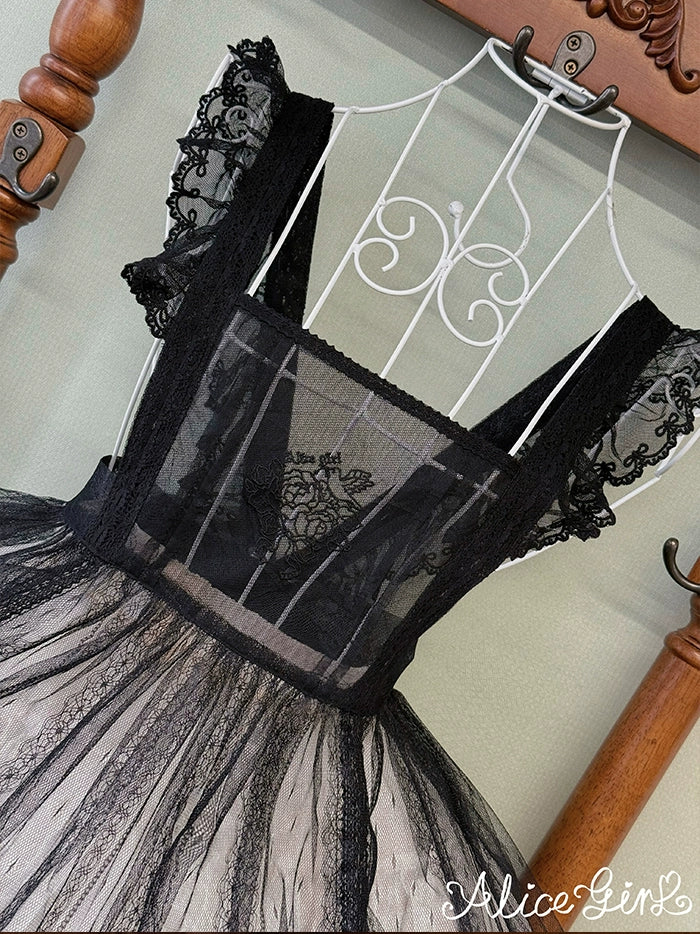Alice Girl - Elegant Lolita Embroidered Apron with Adjustable Strap - Image 10