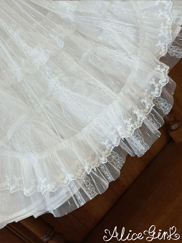 Alice Girl - Elegant Lolita Embroidered Apron with Adjustable Strap - Image 11