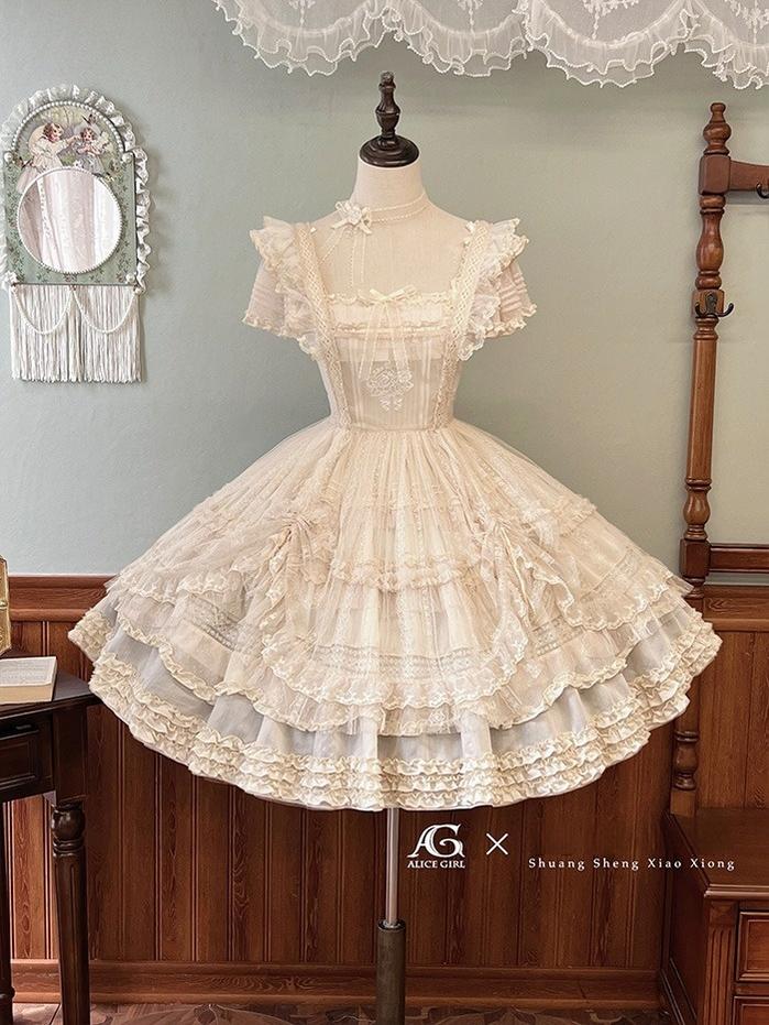 Alice Girl - Elegant Lolita Embroidered Apron with Adjustable Strap - Image 12
