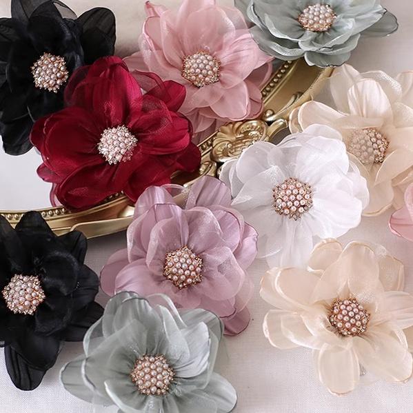 Xiaogui - Elegant Lolita Headdress Organza Flower Hairpin - Image 10