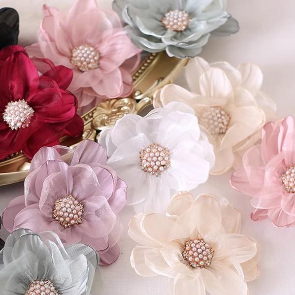 Xiaogui - Elegant Lolita Headdress Organza Flower Hairpin - Image 11