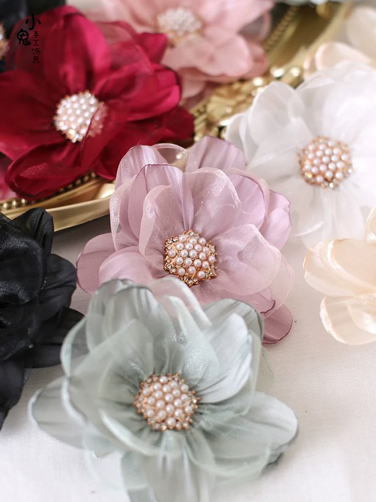 Xiaogui - Elegant Lolita Headdress Organza Flower Hairpin - Image 13