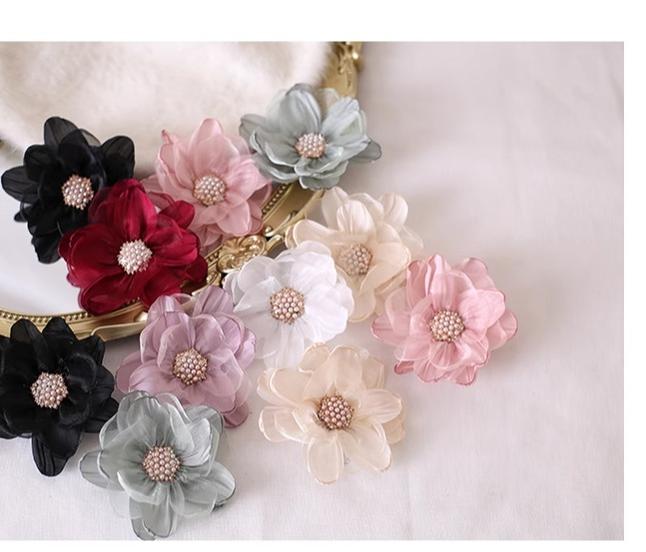 Xiaogui - Elegant Lolita Headdress Organza Flower Hairpin - Image 14