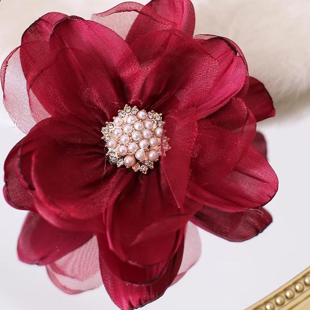 Xiaogui - Elegant Lolita Headdress Organza Flower Hairpin - Image 18