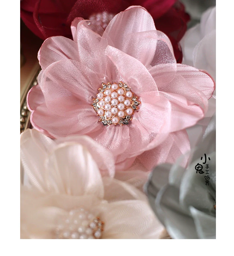 Xiaogui - Elegant Lolita Headdress Organza Flower Hairpin - Image 21