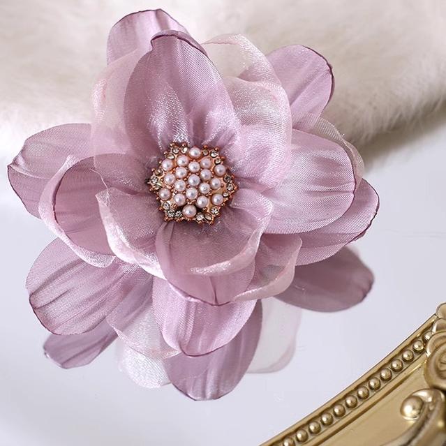 Xiaogui - Elegant Lolita Headdress Organza Flower Hairpin - Image 23