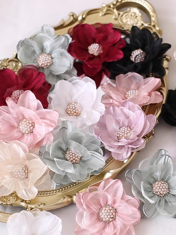 Xiaogui - Elegant Lolita Headdress Organza Flower Hairpin - Image 7