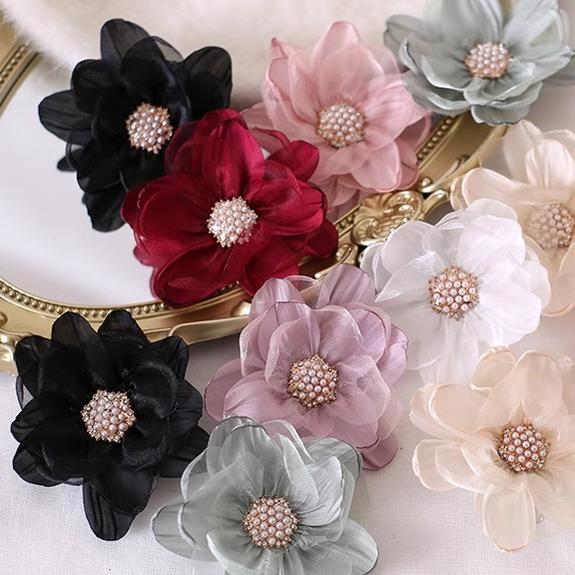 Xiaogui - Elegant Lolita Headdress Organza Flower Hairpin - Image 8