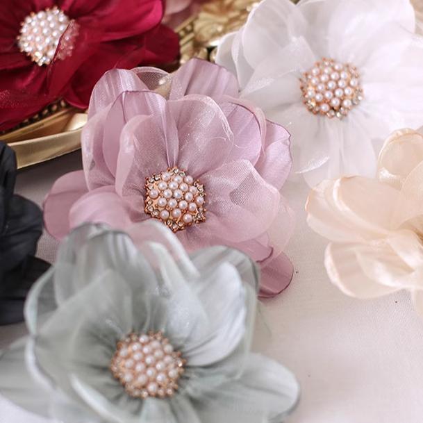 Xiaogui - Elegant Lolita Headdress Organza Flower Hairpin - Image 9
