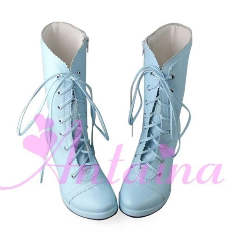 Antaina - Elegant Lolita Heel Boots Heel Shoes Multicolor - Image 5