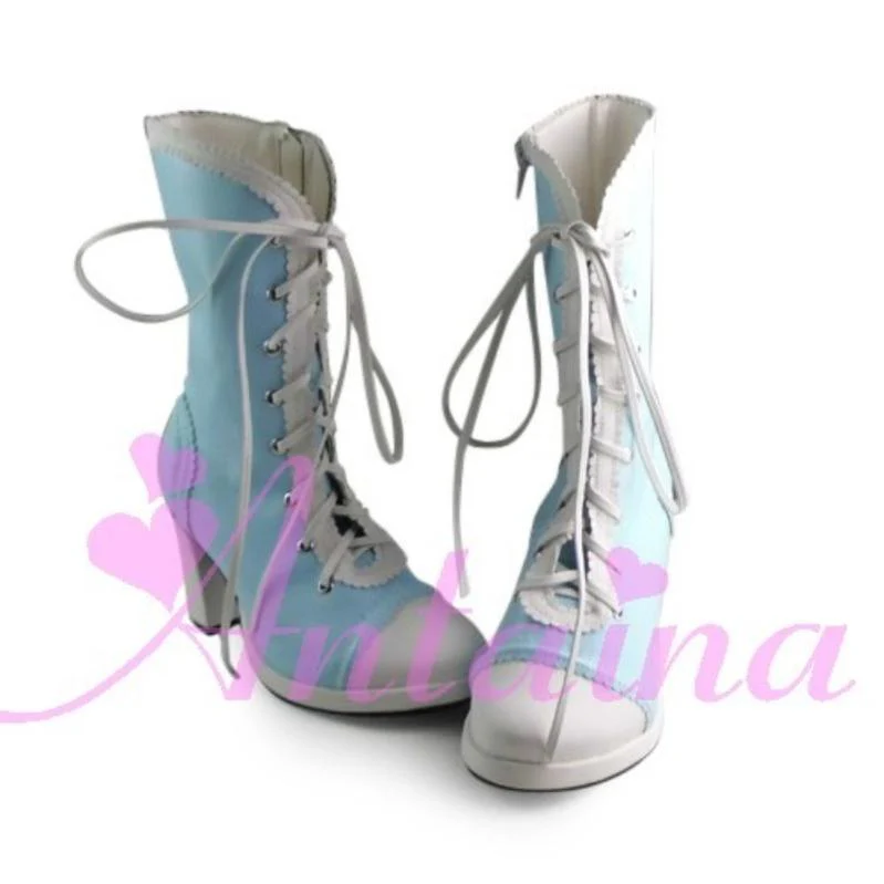 Antaina - Elegant Lolita Heel Boots Heel Shoes Multicolor - Image 7