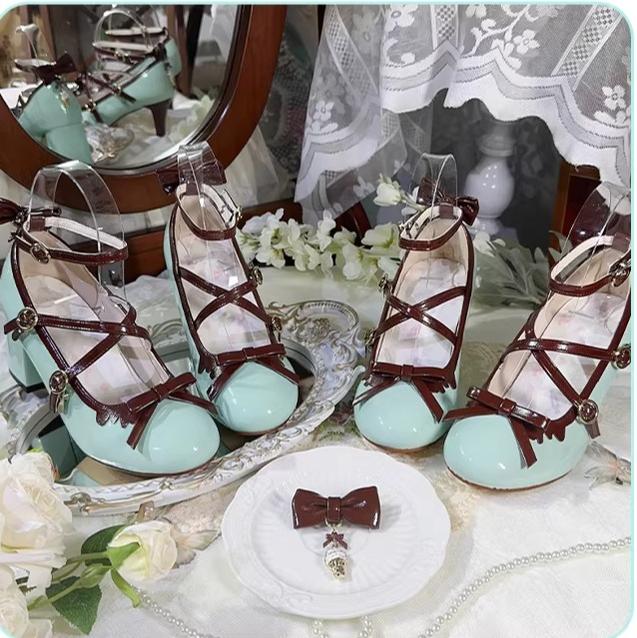Lady Tea Party - Elegant Lolita Heel Shoes, Macaron Color - Image 18