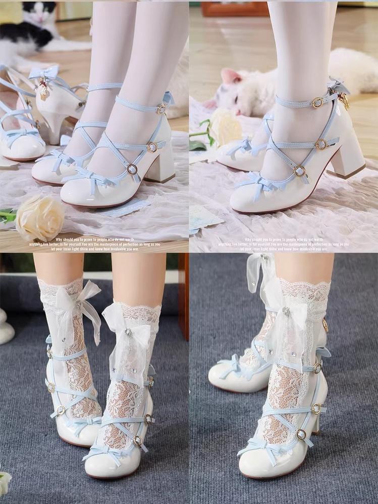 Lady Tea Party - Elegant Lolita Heel Shoes, Macaron Color - Image 21