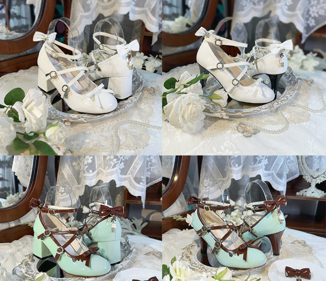 Lady Tea Party - Elegant Lolita Heel Shoes, Macaron Color - Image 4