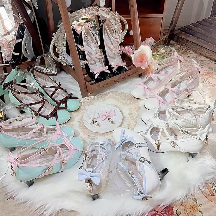 Lady Tea Party - Elegant Lolita Heel Shoes, Macaron Color - Image 5