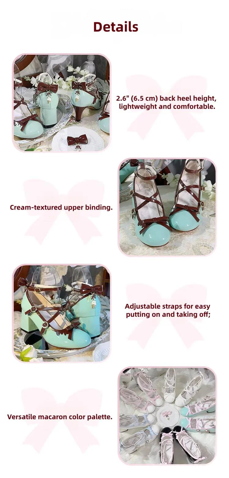 Lady Tea Party - Elegant Lolita Heel Shoes, Macaron Color - Image 8