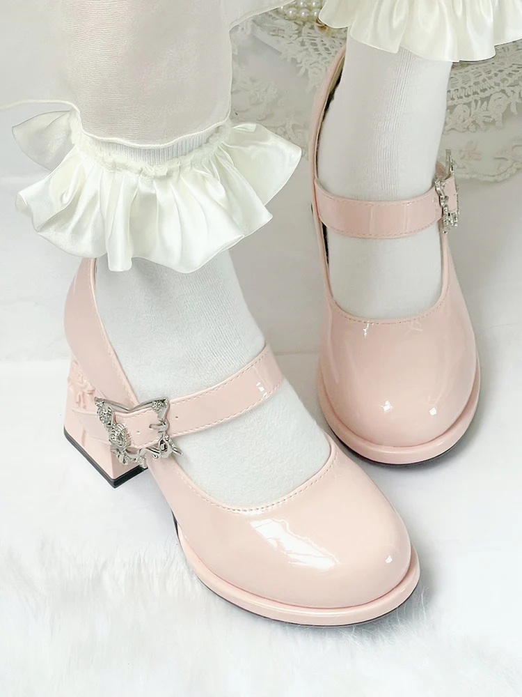 Dreamland - Wanxiang Cycle - Elegant Lolita Heel Shoes with Embossed Rose - Image 16