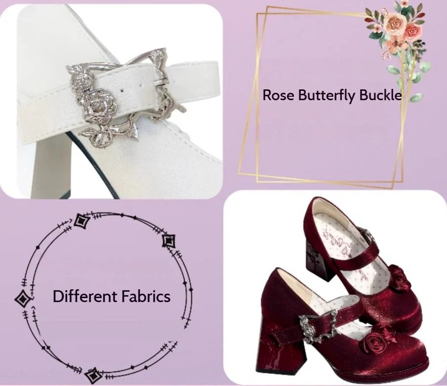 Dreamland - Wanxiang Cycle - Elegant Lolita Heel Shoes with Embossed Rose - Image 25