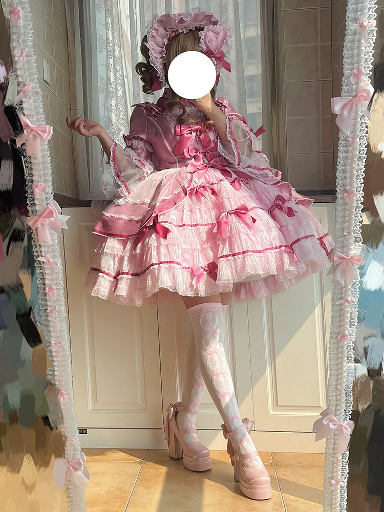 Dreamland - Floating Dream Lily - Elegant Lolita High Heel Shoes, Detachable Bow - Image 14
