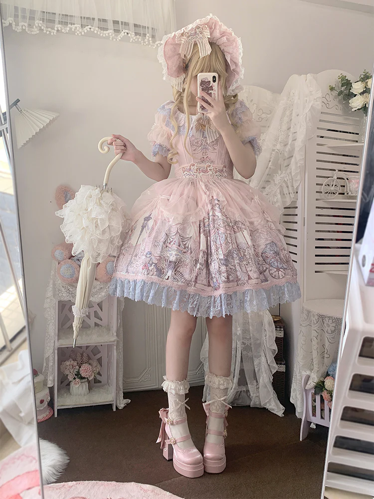 Dreamland - Floating Dream Lily - Elegant Lolita High Heel Shoes, Detachable Bow - Image 16