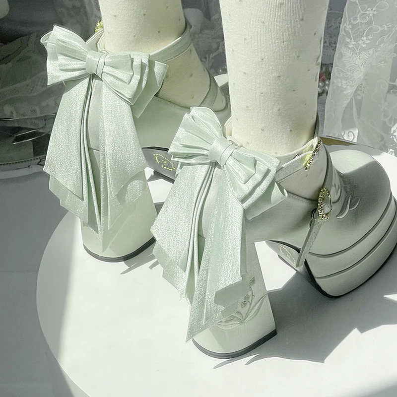 Dreamland - Floating Dream Lily - Elegant Lolita High Heel Shoes, Detachable Bow - Image 2