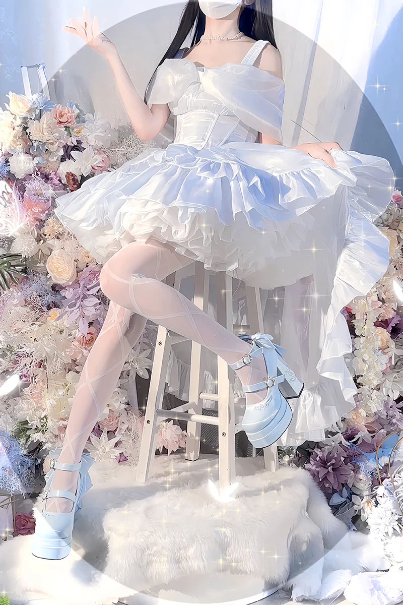Dreamland - Floating Dream Lily - Elegant Lolita High Heel Shoes, Detachable Bow - Image 25