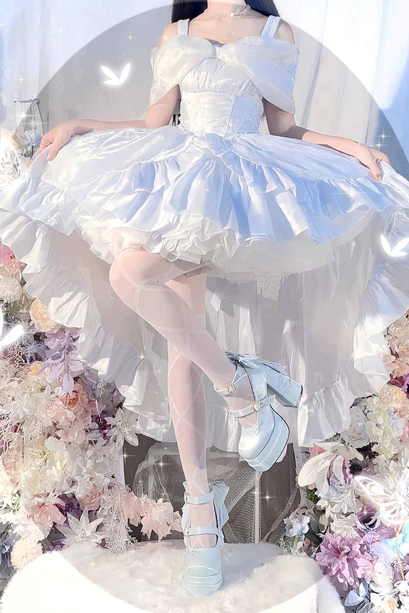 Dreamland - Floating Dream Lily - Elegant Lolita High Heel Shoes, Detachable Bow - Image 26