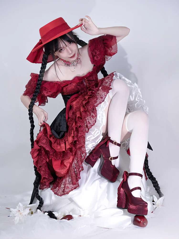 Dreamland - Floating Dream Lily - Elegant Lolita High Heel Shoes, Detachable Bow - Image 30