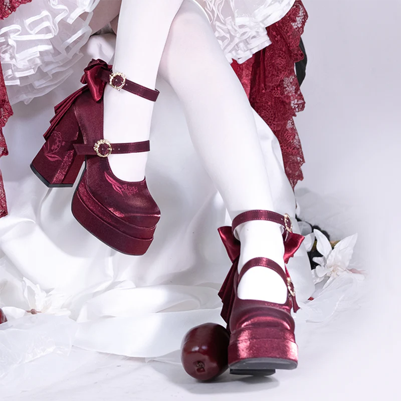 Dreamland - Floating Dream Lily - Elegant Lolita High Heel Shoes, Detachable Bow - Image 31